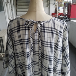 リネン100%チェックワンピース【即発送可能❗】 4枚目の画像