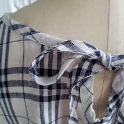 リネン100%チェックワンピース【即発送可能❗】 5枚目の画像