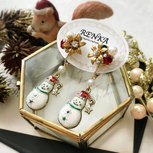 クリスマスツリー(淡水パール、スワロフスキー、天然石) クリスマスツリー(淡水パール、スワロフスキー、天然石) 季節