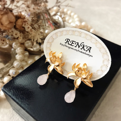 vintageボタンとパールの2way大ぶりイヤリング【ヴィンテージ・上品