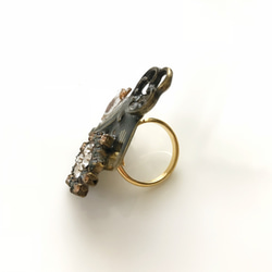 ヴィンテージ時計盤の大ぶりリング【クール･個性的･指輪･鍵･メダイ･アンティーク･メンズ】{RRG-76} 3枚目の画像