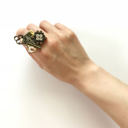 ヴィンテージ時計盤の大ぶりリング【クール･個性的･指輪･鍵･メダイ･アンティーク･メンズ】{RRG-76} 5枚目の画像