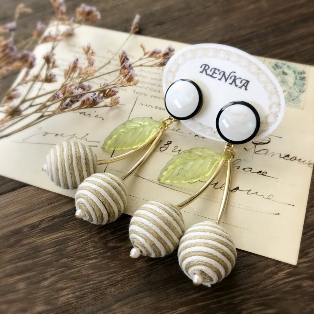 シックな大人さくらんぼ大ぶりピアス【春夏･大人可愛い･チェリー･フルーツ】{RPG-839(BE)}