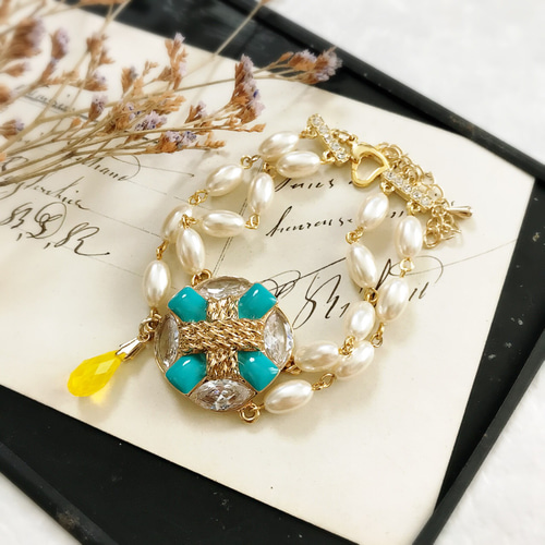 スワロフスキーブレスレット夏ターコイズ