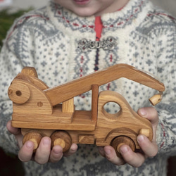 wooden mobile crane 〜木のクレーン車〜　おもちゃ 7枚目の画像