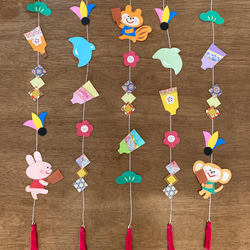 羽根つき お正月 壁面飾り ガーランド 吊るし飾り ガーランド mimam