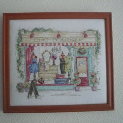 【額縁付】女性　刺繍　絵画 文化刺繍 女の子とウサギ 額縁内部に2cm程の深さを加算、刺繍の