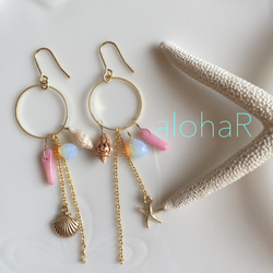 ビーチピアス✳︎イヤリング ピアス（フック・チェーン） alohaR 通販  