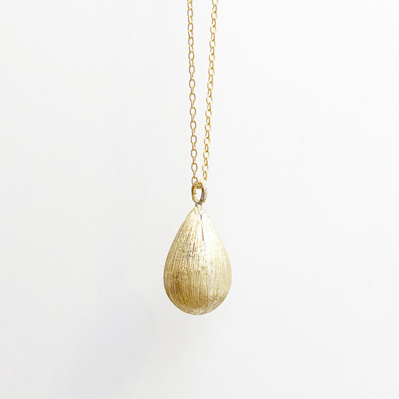 Satin teardrop necklace-LONG NC-041 1枚目の画像