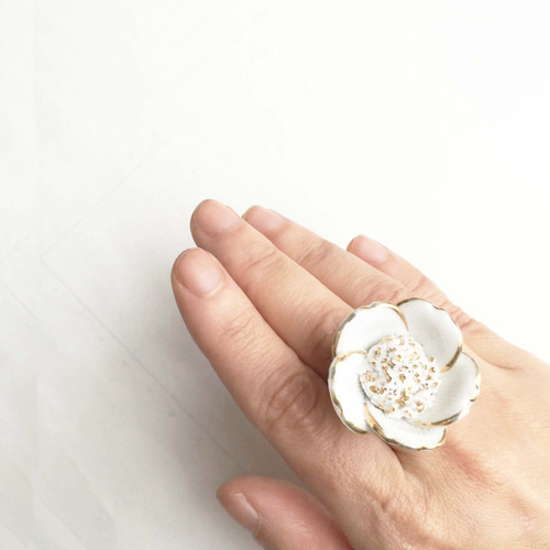 Ring - アンティーク陶器のフラワーリング 指輪・リング TAMARI