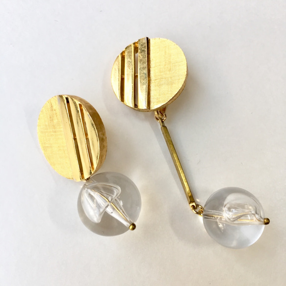 One of a kind earring - Clear bubbles No.705 2枚目の画像