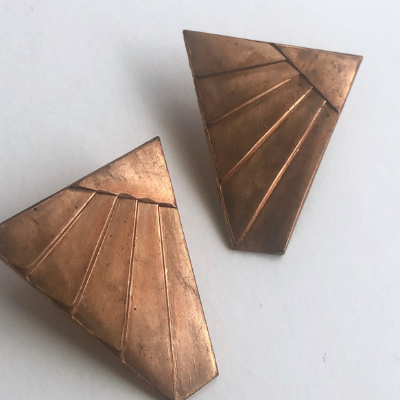 Raw Brass wing earrings No.403 2枚目の画像