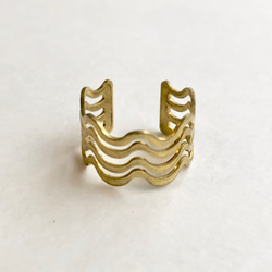 Raw brass Rings -  wavyリング N0.25 2枚目の画像