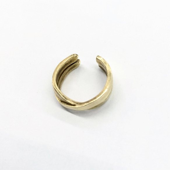 Raw brass Rings - X pinky ring RG-044 2枚目の画像