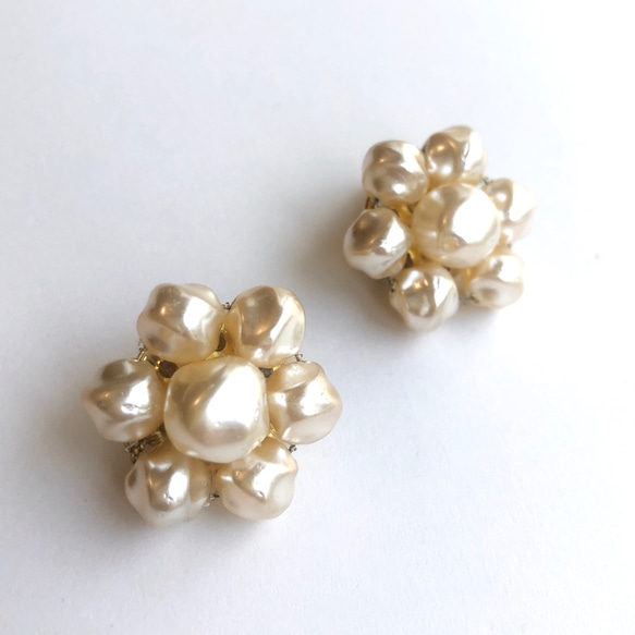 Baroque pearl earrings L-059 2枚目の画像
