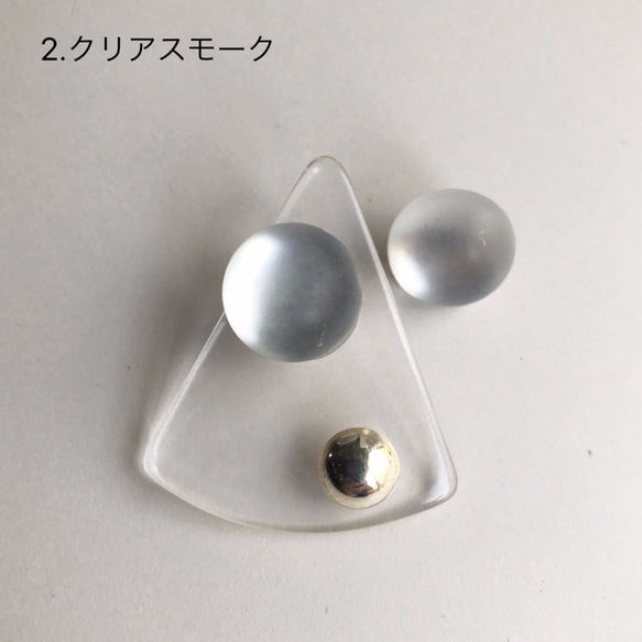 Clear triangle Lucite earrings L-060 4枚目の画像