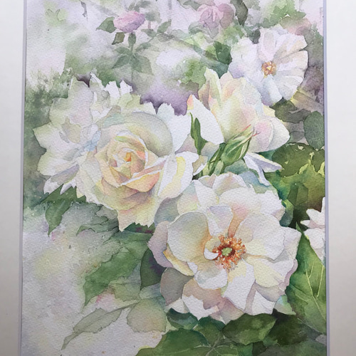 真紅の薔薇】アクリル画 F3 静物画 絵画 水彩 から 花の絵 真紅の薔薇】アクリル画 F3 静物画 絵画 水彩 から 花の絵