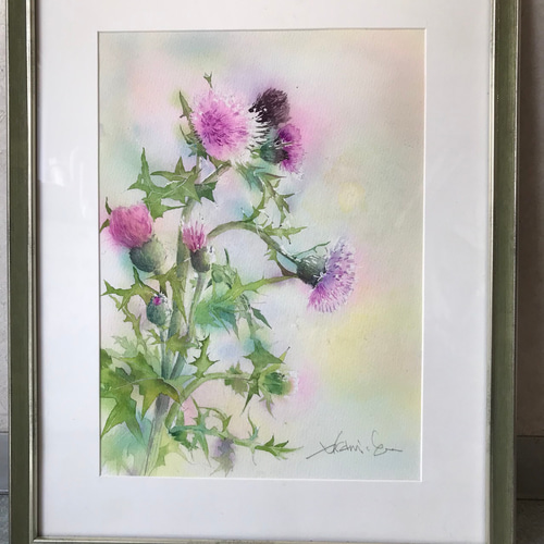 アザミの水彩画 絵画 D&L.Co 通販 5361510｜Creema(クリーマ)