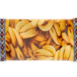 おしりふきポーチ-バナナ柄×オレンジ刺繍テープ 3枚目の画像