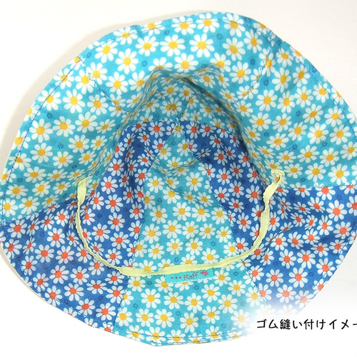SALE! チューリップハット48cm(2歳頃)_イラストフラワー柄 帽子(ベビー 