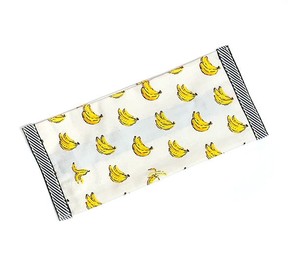 ティッシュケース-ソフトパック用　バナナ柄×ネオンブルー 4枚目の画像