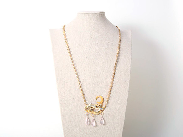 雨のしずくのネックレス（k24GP・シルバー925・ローズクォーツ）Creema限定 29,484円