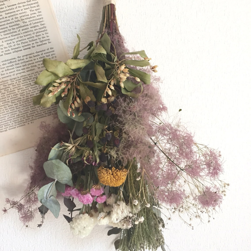 スモークツリーのもさもさブーケ a（スワッグ） ドライフラワー