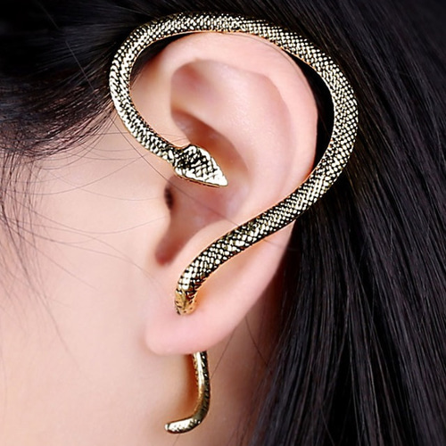 スネークイヤーカフ 蛇 パンク ロック ピアス / 真鍮カラー ピアス