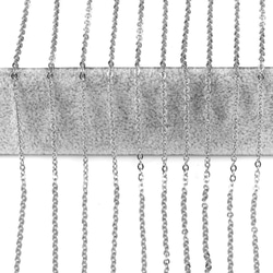 サージカルステンレスチェーン シルバーカラー 2mm/60cm ネックレスチェーン チェーンのみ あずきチェーン 4枚目の画像