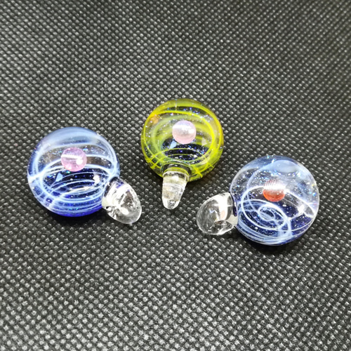 宇宙ガラス ネックレス ハンドメイド アクセ とんぼ玉 銀河