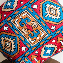 喀什米爾 羊毛編織 圖騰抱枕套－繽紛粉藍 第2張的照片