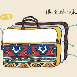 カシミアウール手織りトーテムコンピューターバッグ-コーヒーガーデンベージュ 6枚目の画像
