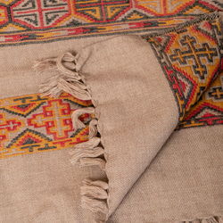 喜馬拉雅氂牛風格披毯 / 被子 / 萬用毯－咖啡色 第4張的照片