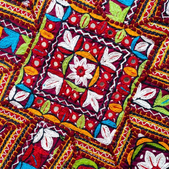 印度沙漠 水煙刺繡 手工編織地毯  - 沙漠花朵 第3張的照片
