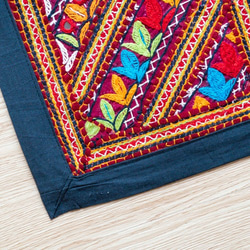 印度沙漠 水煙刺繡 手工編織地毯  - 沙漠花朵 第4張的照片