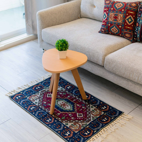 カシミアウール手織りトーテムラグ60x90cm-アラビアンナイト