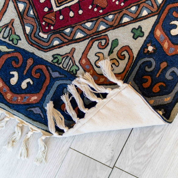 喀什米爾羊毛手工編織圖騰地毯 60x90cm － 天方夜譚 第3張的照片