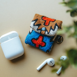 AirPods 刺繡耳機收納袋 －橘子汽水 第4張的照片