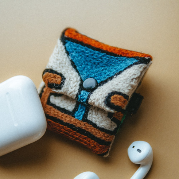 AirPods 刺繡耳機收納袋－棉花糖 第3張的照片