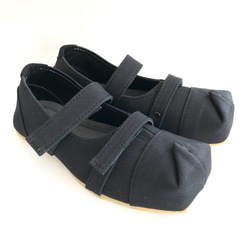 SQUARE velcro-shoes #倉敷帆布 #受注製作 ＃天然素材 2枚目の画像