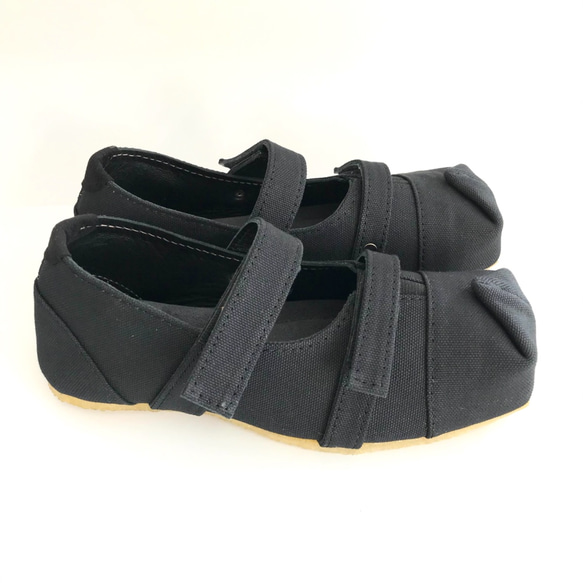 SQUARE velcro-shoes #倉敷帆布 #受注製作 ＃天然素材 4枚目の画像