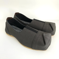 SQUARE slip-on shoes #倉敷帆布 #受注製作 #天然素材 2枚目の画像