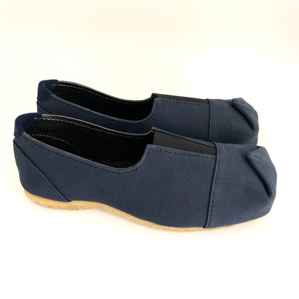 SQUARE slip-on shoes #倉敷帆布 #受注製作 #天然素材 4枚目の画像