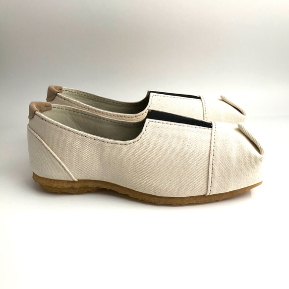 SQUARE slip-on shoes #倉敷帆布 #受注製作 #天然素材 3枚目の画像