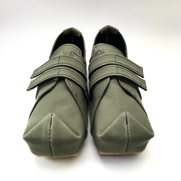 【sale‼】Mサイズ（23～24㎝）SQUARE velcro-sneakers #倉敷帆布 4枚目の画像