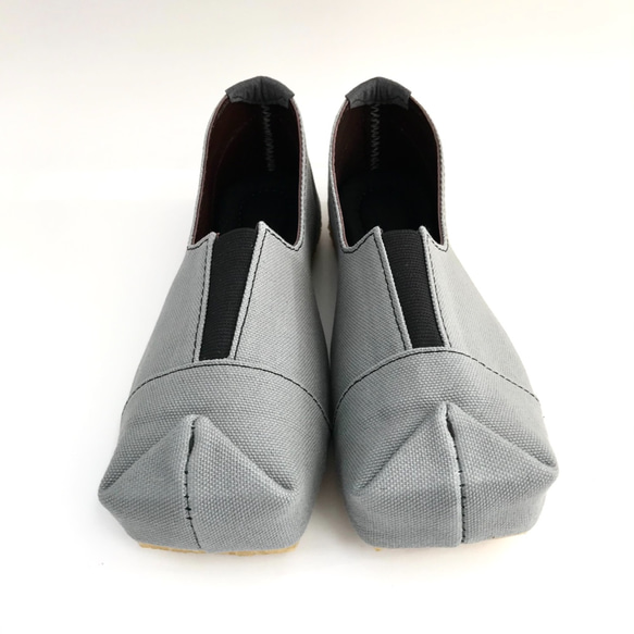 SQUARE slip-on shoes #倉敷帆布 #受注製作 #天然素材 5枚目の画像