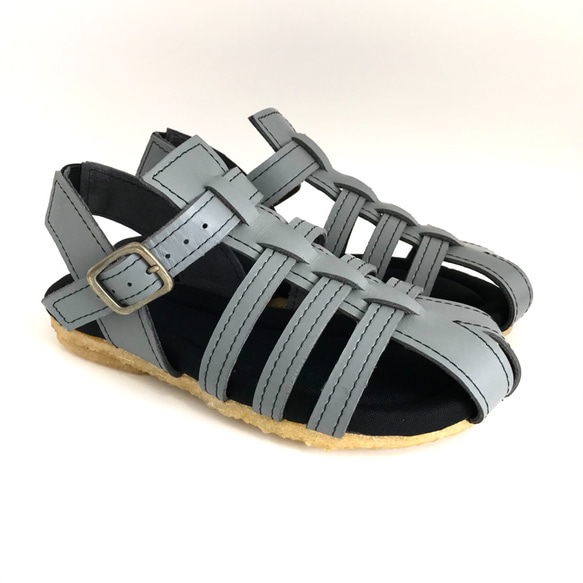 【sale‼】Mサイズ(23〜24cm) MESH sandals #natural leather 1枚目の画像