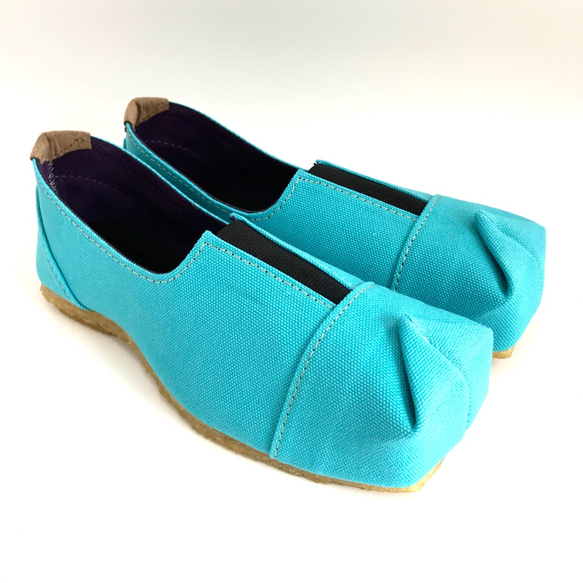 【sale‼】 Mサイズ（23〜24㎝）SQUARE slip-on shoes #倉敷帆布 2枚目の画像