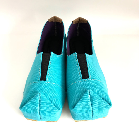 【sale‼】 Mサイズ（23〜24㎝）SQUARE slip-on shoes #倉敷帆布 4枚目の画像