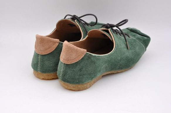 『tote sneakers』green suede leather 3枚目の画像